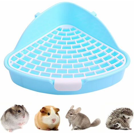Kleine Haustiertoilette mit Haken, Anti-Spray-Dreieck für Hamster, Chinchilla, Meerschweinchen, Frettchen