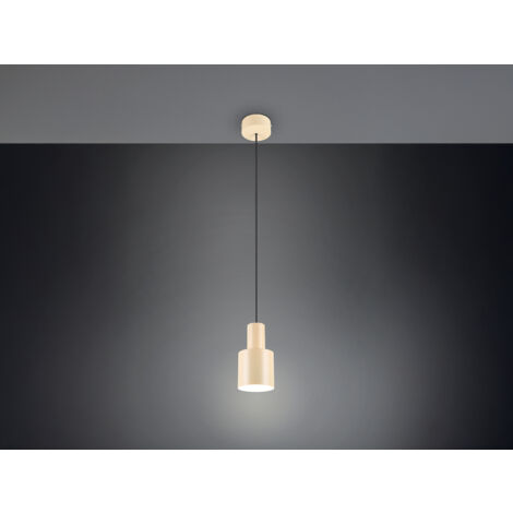 Kleine LED Pendelleuchte mit Metall Lampenschirm Beige, Ø 12cm
