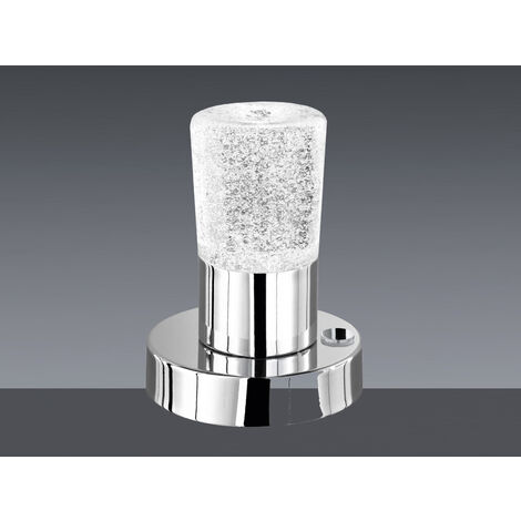 Kleine LED-Tischlampe Silber Chrom mit Sensordimmer, Höhe 14cm