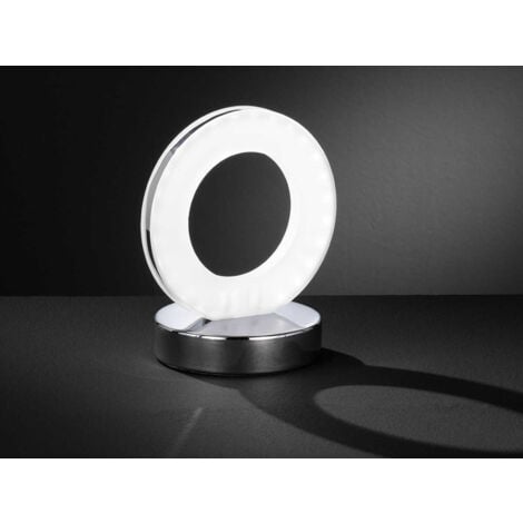 Kleine LED Tischleuchte OLE Silber Chrom, Höhe 17cm