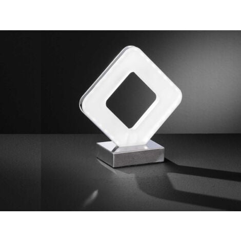 Kleine LED Tischleuchte PORI Silber Chrom, Höhe 20,5cm