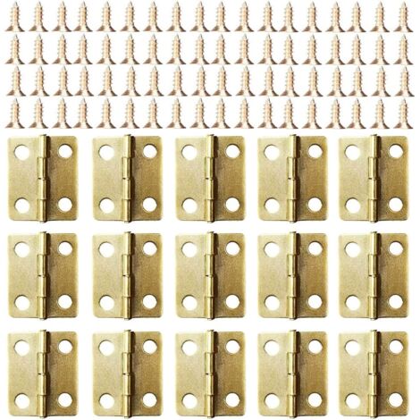 Kleine Mini-Scharniere, 50er-Packung, Scharniere für Schranktüren, Schubladen und Kommoden