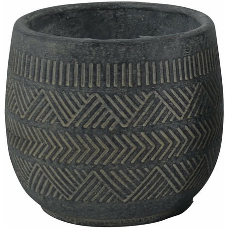 Kleine Outdoor -Runde Vase Outdoor Fasergarten Anthrazit 13x13x12 cm Begonie