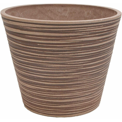 Kleine Outdoor -Runde Vase Synthetic Faser Garden 31x25,4 cm Azalea - BurlyWood
