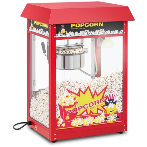 Kleine Popcornmaschine - 1600W Leistung, Edelstahl, gehärtetes Glas und Teflonmaterial marketingmetakeyword2 marketingmetakeyword3 - Rot