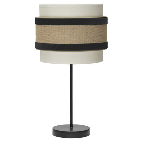 Kleine Tischlampe Cornelian 1x14 beige/schwarz 47x18x18cm