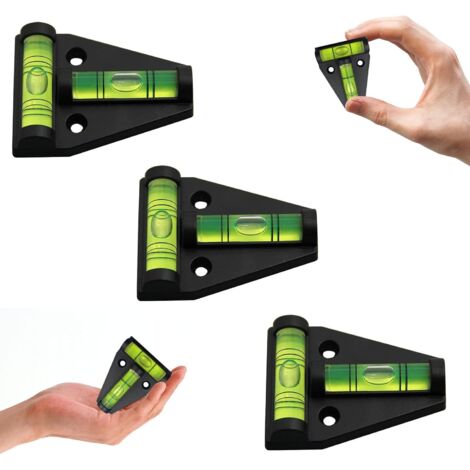 Kleine Wasserwaage, T-Typ-Wasserwaage, Mini-Wasserwaage aus Kunststoff, Taschenwasserwaage, Mini-Wasserwaagen-Zubehör für Wohnmobile oder Wohnwagen – 58 x 43 x 13 mm, 3 Stück