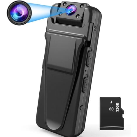 QIEDIE Kleine WLAN-Kamera HD MINI Mini-Kamera Videorecorder mit Bewegungserkennung Nachtsicht 32G SD-Karte USB-Audiorecorder Überwachungskamera für Bürobesprechung Video-Audioaufzeichnung