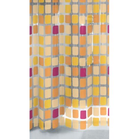 Kleine Wolke 4956580305 - Tenda per Doccia, Modello Sonny, 200 x 180 x 0,09 cm, Colore: Arancione