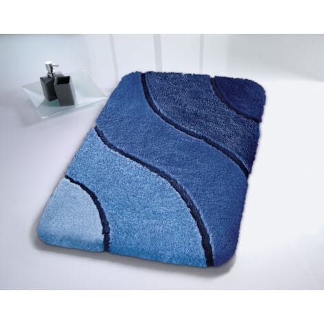 Kleine Wolke Badteppich Wave marineblau, 60 x 90 cm Badteppich