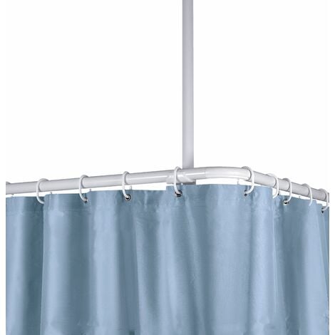 Kleine Wolke Federstange für Duschvorhang 75 - 125 cm / Ø 2,1 cm / weiß  Befestigung für Duschvorhänge | Toilettenbürstenhalter