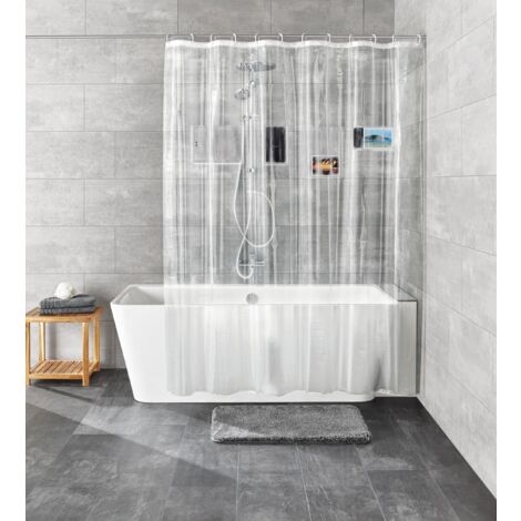 Kleine Wolke Pocket Tenda da Doccia, PEVA, Trasparente, 180 x 200 cm