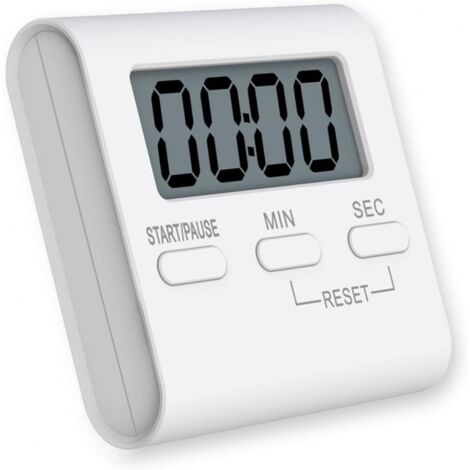 Kleiner digitaler Küchentimer zum Kochen, weißer magnetischer Küchentimer mit lautem Alarm, geeignet für ältere Menschen und Kinder, einfacher elektronischer Küchentimer