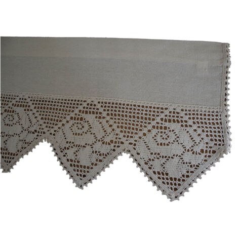 Kleiner gehäkelter Vorhang, beige, 30/70, kleiner natürlicher Spitzenvorhang