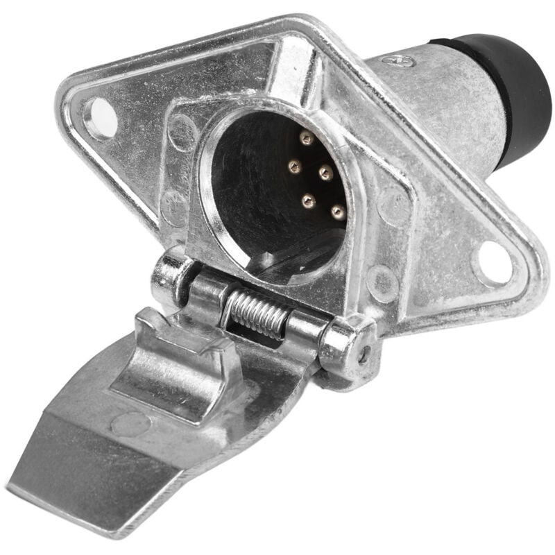 Image of Kleiner Metallstecker mit 7 Pins für Wohnmobile, Wohnwagen und Anhänger.