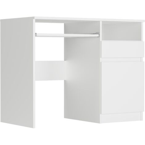Kleiner Schreibtisch mit Schrank rechts Weiß 90 x 50 cm Modern N35