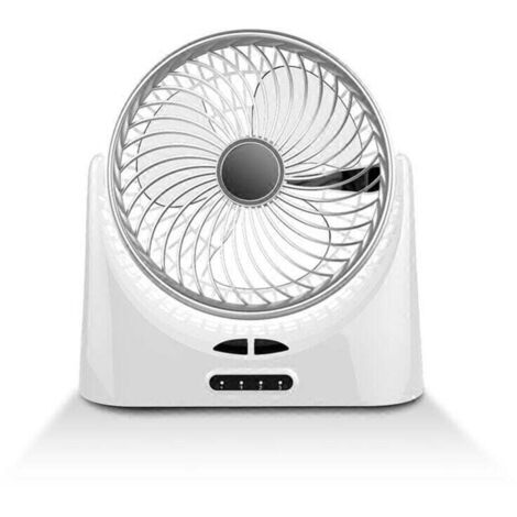 Kleiner Ventilator mit USB-Ladefunktion, leistungsstarker, leiser Ventilator für den Schreibtisch (Silbergrau x 1 Stück)