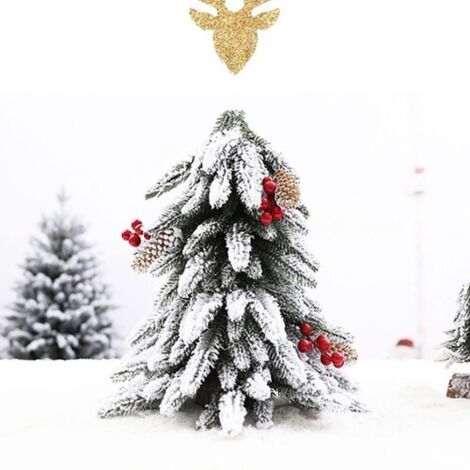 KLEINER,40CMGROẞER,KÜNSTLICHER,SCHNEEBEDECKTERWEIHNACHTSBAUMAUSGRÜNERKIEFERMITSCHNEEUNDBEEREN