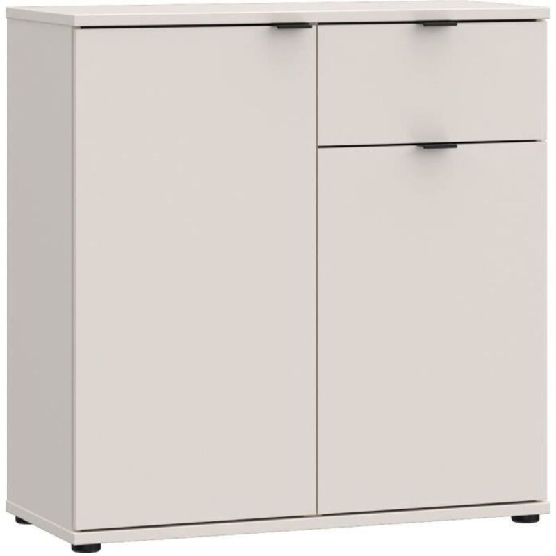 Sans Marque Kleines Aufbewungsmöbel - Buffet - Ganymede - 2 Türen - 1 Schublade - Sand - 80, 1 X 34, 1 X 82, 3 Cm