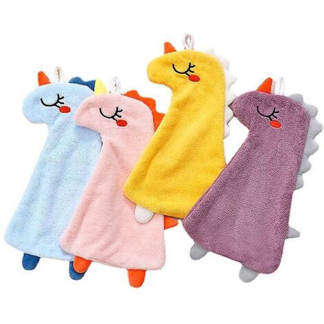 Kleines Handtuchset, 4 weiche, hängende Küchenhandtücher für Küche, Bad und WC, Handtücher aus Korallenvlies-ABS