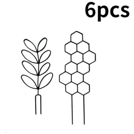 Kleines Rankgitter für Topfpflanzen, 38,5 x 15 x 0,3 cm, Metallgitter mit Klemmen für Zimmerpflanzen, wabenförmig, ideal für Efeu, Wachsblumen und andere Kletterpflanzen. 6er-Pack.
