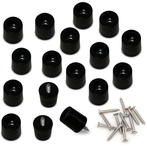 Kleines rundes schwarzes Gummikissen – Möbelprotektor mit Schraubenbefestigung zur Erhöhung der Höhe aller Arten von kleinen Möbeln (16 cm).