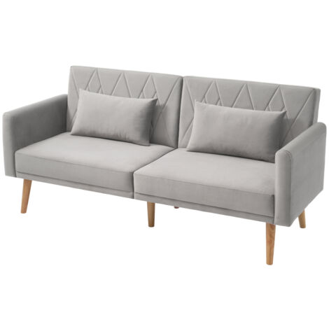 Kleines Sofa, Zweisitzer-Sofa, Schlafsofa, Schlafsofa mit Schlaffunktion, Schlafsofa aus Samtstoff, geeignet für Wohnzimmer, Schlafzimmer, Heimkino, Gästezimmer.