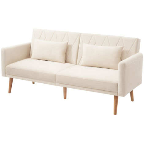 Kleines Sofa, Zweisitzer-Sofa, Schlafsofa, Schlafsofa mit Schlaffunktion, Schlafsofa aus Samtstoff, geeignet für Wohnzimmer, Schlafzimmer, Heimkino, Gästezimmer.