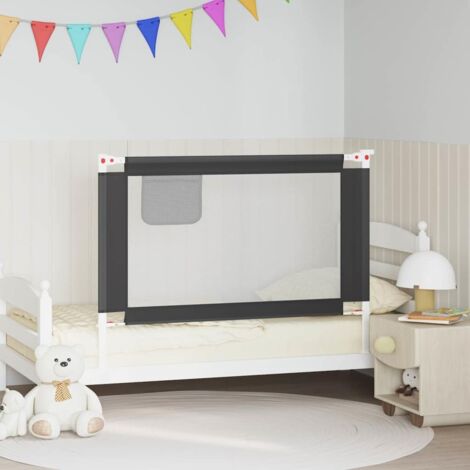 Kleinkind-Bettschutzgitter Dunkelgrau 120x25 cm Stoff