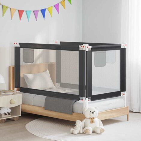 Kleinkind-Bettschutzgitter Dunkelgrau 150x25 cm Stoff