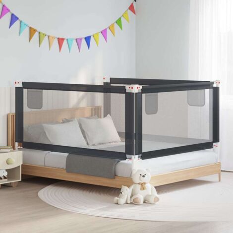 Kleinkind-Bettschutzgitter Dunkelgrau 180x25 cm Stoff