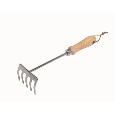 Kleinrechen ClassicLine mit 5 Zinken Edelstahl mit Holzgriff