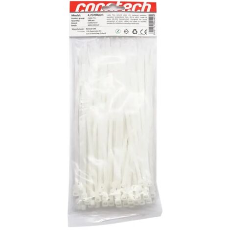 Klemmbinder 4,2x200 weiß 100 Stück NS