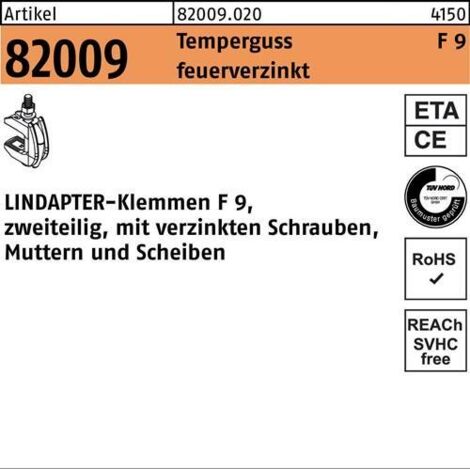 Klemme R 82009 GTW 40 F 9 M16/29 - 69 Temperguss feuerverz. 1St. LINDAPTER