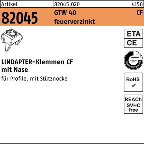 Klemme R 82045 GTW 40 CF M12 Sphäroguß feuerverz. 1 Stück LINDAPTER