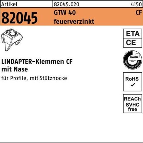 Klemme R 82045 GTW 40 CF M12 Sphäroguß feuerverz. 1 Stück LINDAPTER