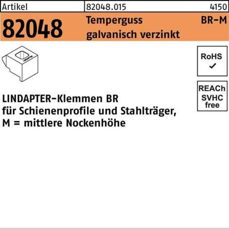 Klemme R 82048 GTW 40 BR 12/6,0 Temperguss galv.verz. 1St. LINDAPTER