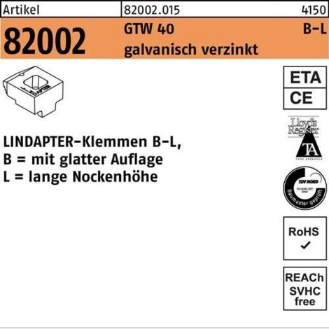 Klemmen R 82002 GTW 40 LM 16/11,0 galv.verz. 1 Stück LINDAPTER