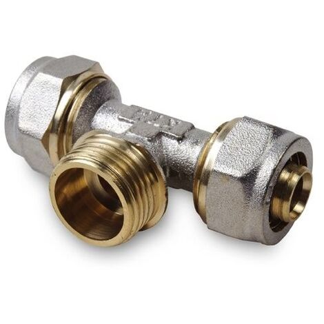 Klemmring T-Stück mit AG 20x1/2"x20 Schraubfitting Aluminim Verbundrohr klemmringverschraubung PEX