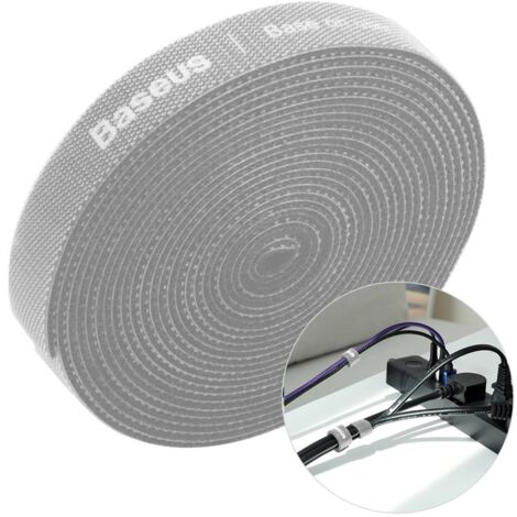 Klettband für Kabelorganizer 3m - grau