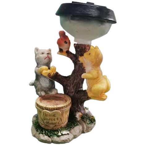 Kletternde Gartenfigur aus Kunstharz mit Solarbeleuchtung für die Tierdekoration im Außenbereich