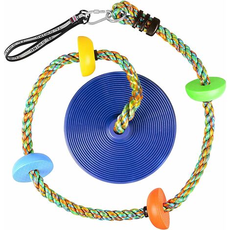 Kletterseilschaukel für Kinder mit Plattform und Scheibensitz (Kletterseilschaukel)