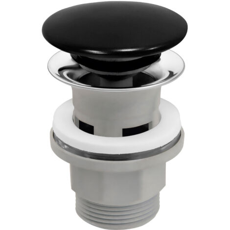 Klick-Klack-Ablassventil mit Überlauf, 5/4", PP, Keramik schwarz