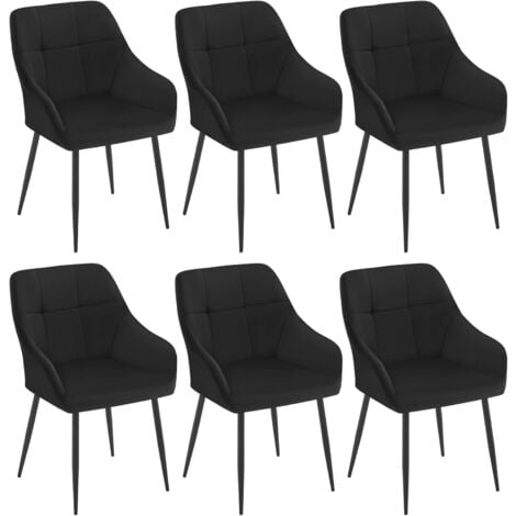 Klihome Set of 6 Velvet Dining Chairs Accent home & restaurants, Black