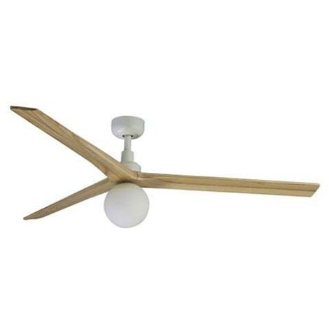 KLIM L Ventilador con luz blanco/madera roble Ø150cm