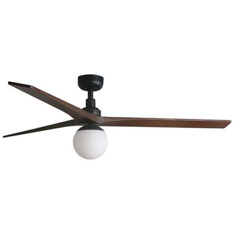 KLIM L Ventilatore con luce nero/noce Ø150cm