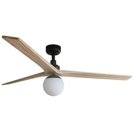 KLIM L Ventilatore con luce nero/rovere Ø150cm
