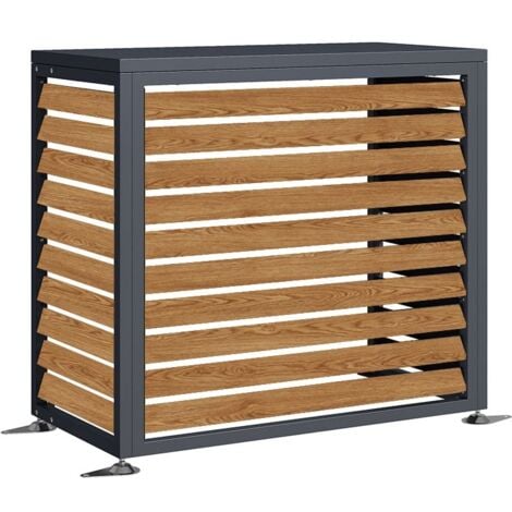 Klimagehäuse - Wärmepumpenumbau - 100x50cm - Edelstahl - Holzoptik
