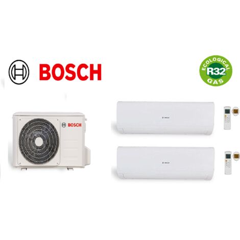Klimapaket BOSCH 5200W Bi-Split Außeneinheit + 1 Inneneinheit 2 KW + 1 Inneneinheit 3,5KW R32