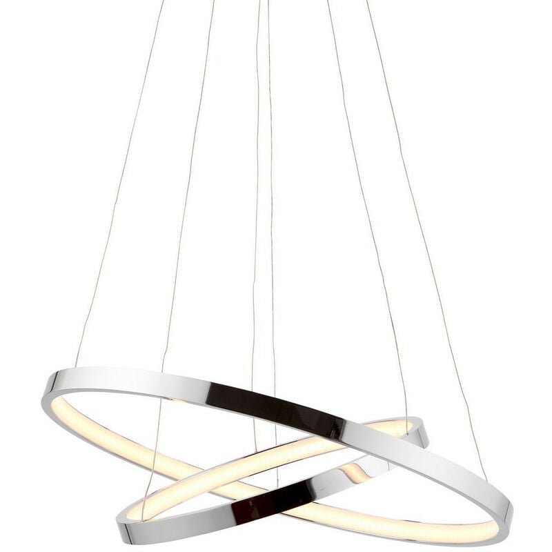 Kline - Ceiling Pendant Light Chrome, Frosted Acrylic - Endon